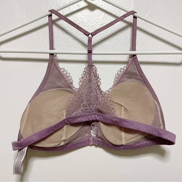 Victoria's Secret Purple Floral Front Closure Padded Bra - Picture 3 of 5